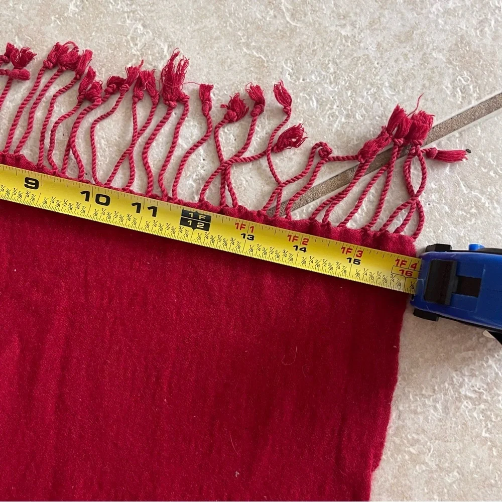 Joolay Cashmere Silk Red Scarf 67”‎ Holiday Christmas